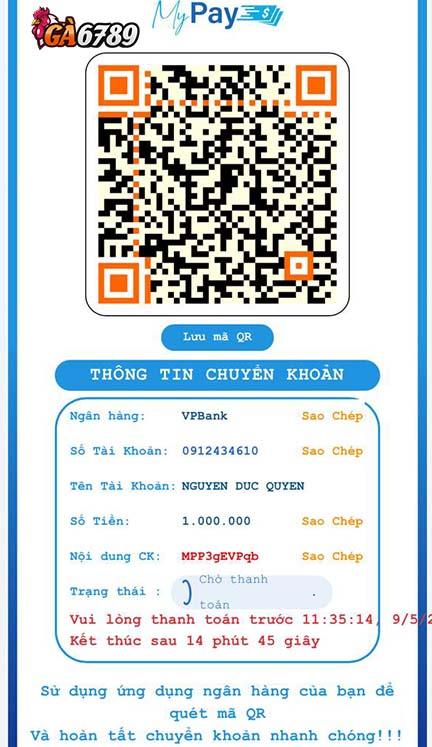 Chuyển đúng số tiền và nội dung chuyển tiền đến ngân hàng được cấp