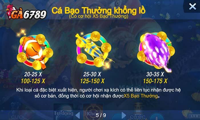 Hệ thống mục tiêu của Vương Giả Đánh Cá rất đa dạng