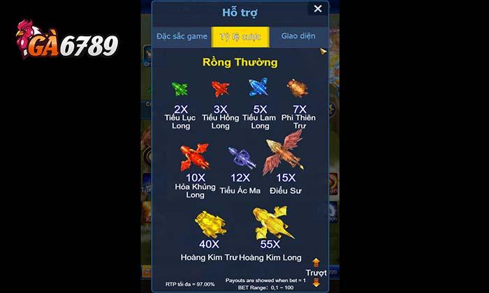 Hệ thống mục tiêu của bắn cá Phi Long Tàng Bảo